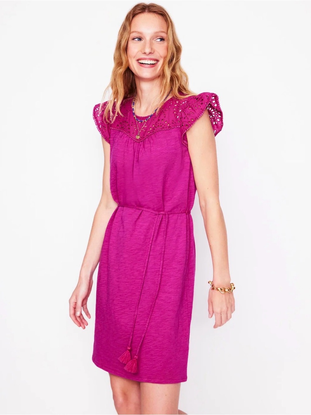 Boden Fuchsia Eyelet Broderie Sundress